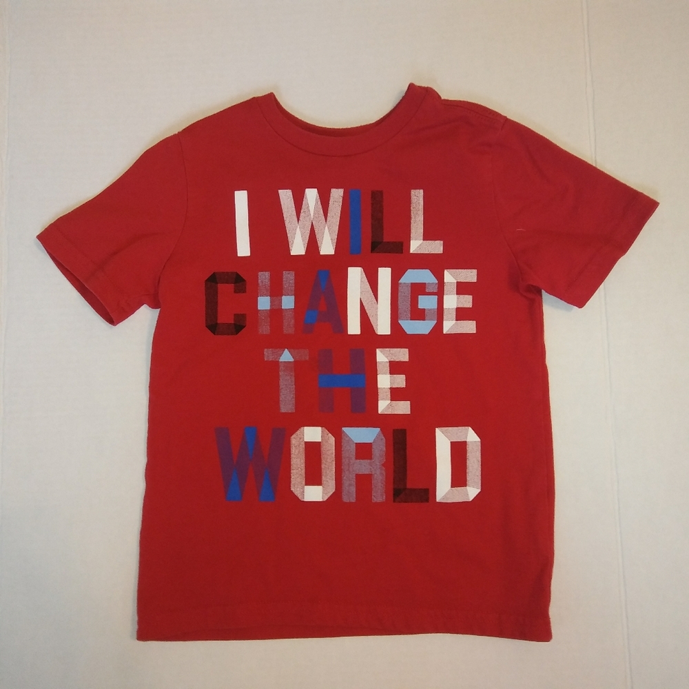 Boys 5  Red Short Sleeve  Graphic T-Shirt